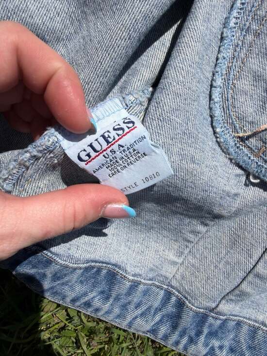 Vintage Guess Jeans Denim Vest with Cowboy Tapestry Panels Size XL - Picture 7 of 9